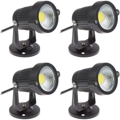 Lot de 4 Spot LED Cob 5W 220V Spots Jardin Orientables Luminaires Extérieur Jardin Terrasse（Blanc Froid） (1/5)