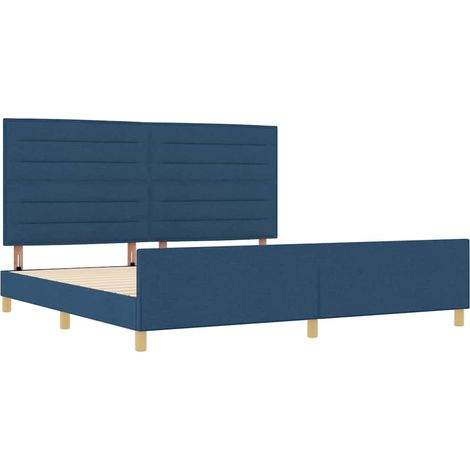 Estructura de cama con cabecera Azul 200 x 200 cm tela vidaXL (1/5)