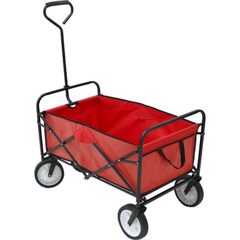 Oypla Red Heavy Duty Foldable Garden Festival Trolley Folding Cart