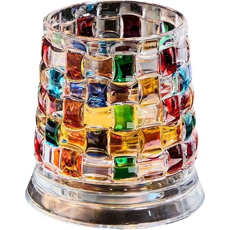 Vasos de whisky giratorios pintados a mano con base giratoria - 4