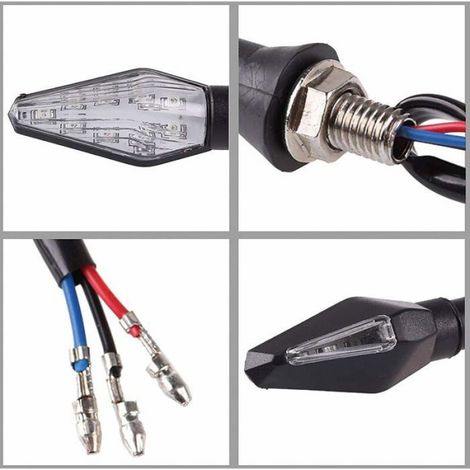 Clignotants Moto LED, 4 Pièces Bicolores, 12 V 12 LED Haute Luminosité, Clignotants de Signalisation Lumineux pour Moto (1/5)