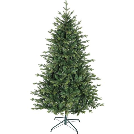 Künstlicher Weihnachtsbaum mit realistischen Zweigen, Kunst-Tannenbaum, Metallständer, leichte Montage, Grün
