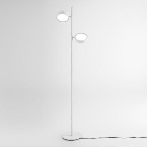 Piantana moderna gea luce gpib20 led orientabile dimmerabile alluminio metacrilato