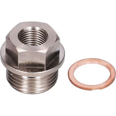 pair Adaptateur de capteur M18x1.5 à 1/8NPT filetage capteur de température d'eau d'échappement raccord avec joint (1/4)
