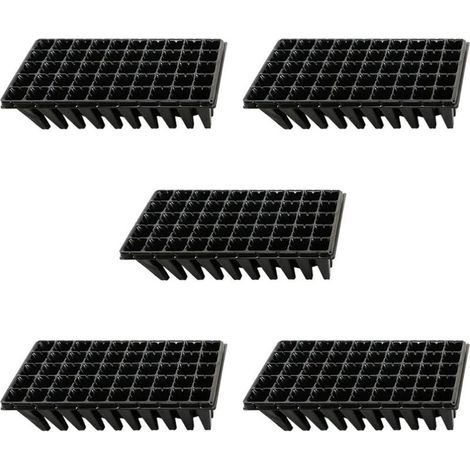 5Pcs Plateaux de Culture de Plantes 50 Plateaux de Démarrage de Semis de Cellules pour La Germination des Graines Et Le Plateau de Propagation en Plastique des Semis Noir (1/4)