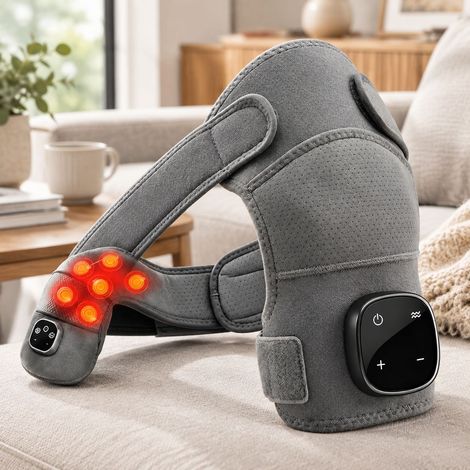 Massaggiatore terapeutico wireless per spalle, 5 livelli di calore e 3 modalità di vibrazione, design ergonomico e portatile per casa, ufficio e viaggi. (1/4)