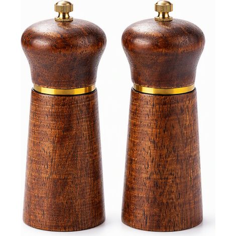 boîte à épices en set dim. 11.0 x 6.0 x 14.5 cm en bois et bambou (1/5)