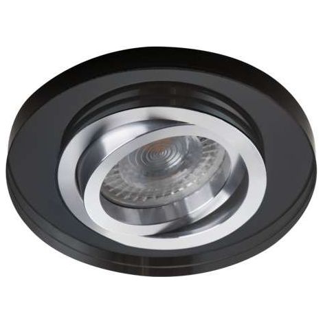 Support Spot Encastrable Rond Fin Orientable MORTA Noir