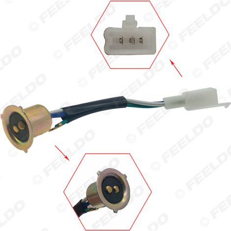 Douille de feu LED pour voiture 1157 BA15D à tête métallique (petite tête), connecteur à fil rond