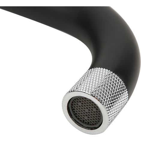 Robinet de lavabo en cuivre G1/2 avec mitigeur eau chaude/eau froide et bec courbé, blanc (1/5)
