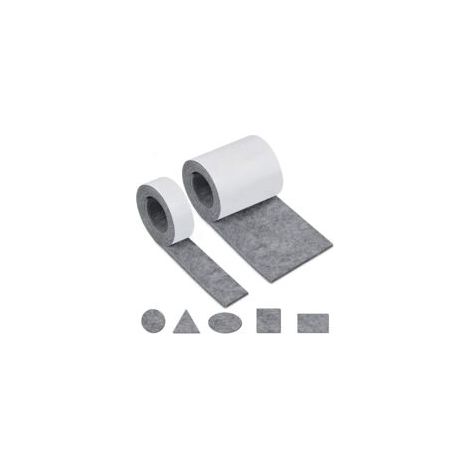 Autocollante Meuble, Feutrine Adhesive 2 Rouleaux（100 10cm+100 2cm）Découpe Libre de Toute Taille ou Forme Feutre Patin Antiderapant pour Protection Pied de Table Chaise Canape-Crezuo