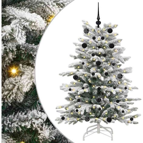 Sapin de Noël，Arbre de Noël Artificiel à Branches Articulées Blanc 150 cm CFW34186 (1/5)