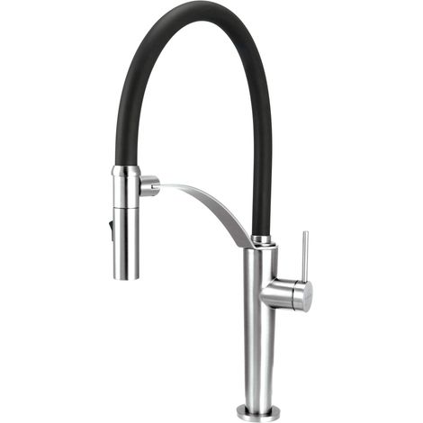 Miscelatore per lavello cucina con bocca elastica e 2 flussi finitura cromo - Aelo