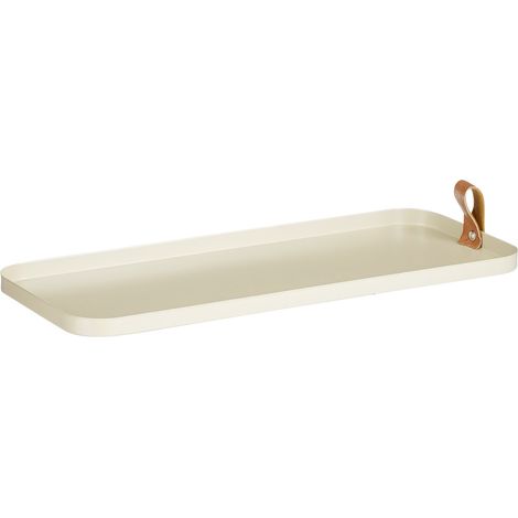 Mica Cadiz Tablett Cadiz rechteck beige aus Eisen 39,5 x 16,5 cm Dekorative Platte