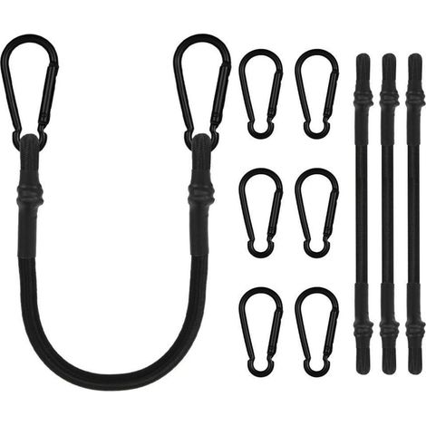 4er Set Spanngummis mit Karabiner, 30cm, stark & elastisch