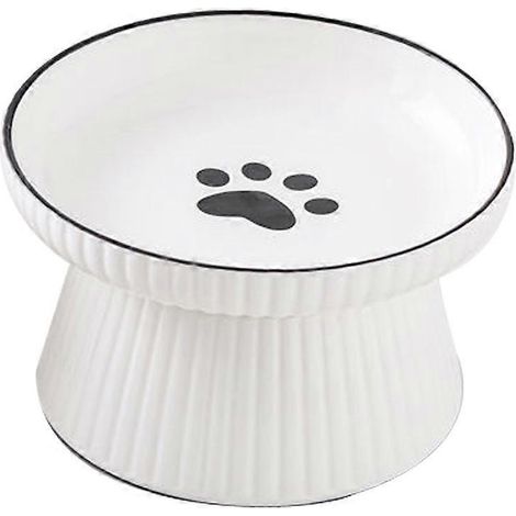 Gamelle surélevée en céramique pour chat, gamelle d'eau surélevée et peu profonde pour chats et petits chiens, gamelle d'alimentation - Style 1 (1/5)