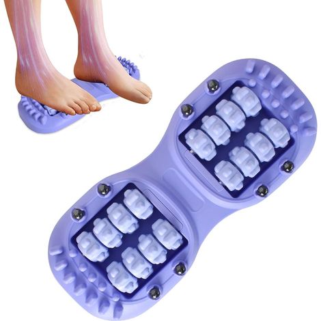 Voetmassager de 2 deliges - Diepe Reflexotherapie Gereedschap, 33 x 14 x 4,2 cm, Voetmassage Uitrusting, Draagbare Acupressie Rollende Massager, Ideal para Stijve Voeten (púrpura) (1/5)