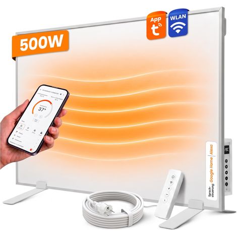 Dalsys Infrarotheizung Wandmontage - 70x60cm 500W Weiß (1/5)