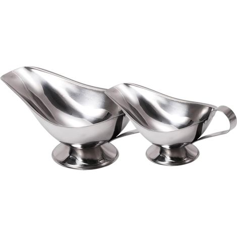 2 pièces Saucière Acier Inoxydable Récipient à Sauce avec Bec Verseur Anti-goutte pour Barbecue Pique- et Repas à Domicile Résistante à Chaud et Froid (1/5)