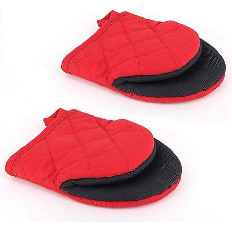 Gants de cuisine miniatures en silicone résistant à la chaleur pour la cuisson au four et au gril - Poignée antidérapante, boucle de suspension, résistants à 260 °C (1/5)