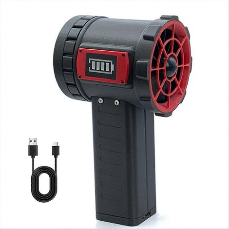 Souffleur d'air puissant de 650 W, moteur sans balais de 240 km/h, indicateur de niveau de batterie, pour le déneigement extérieur (rouge). (1/5)