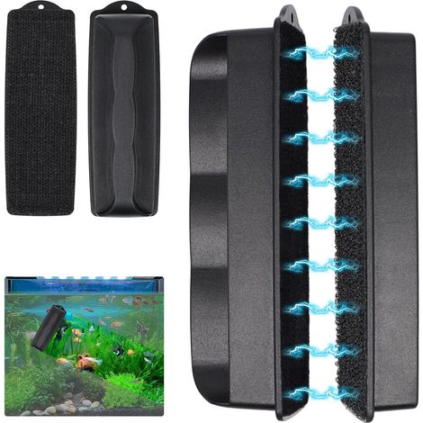 Nettoyeur d'aquarium magnétique, aimant anti-algues pour aquarium, brosse de nettoyage magnétique, outil de nettoyage magnétique, accessoire de nettoyage pour aquarium adapté au nettoyage du verre (1/5)