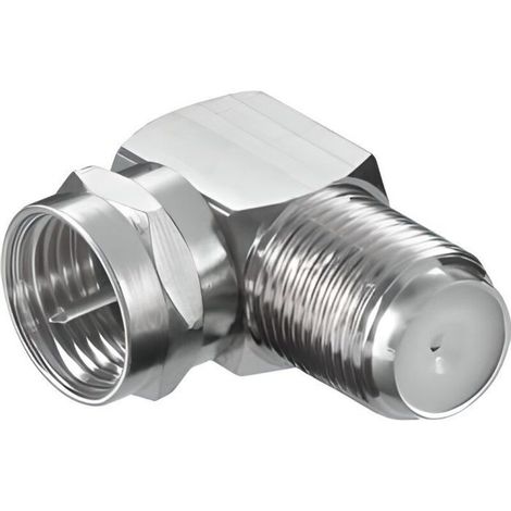 goobay Winkeladapter: F-Stecker auf 90° F-Buchse, Zinksteckeradapter (11390) (1/2)