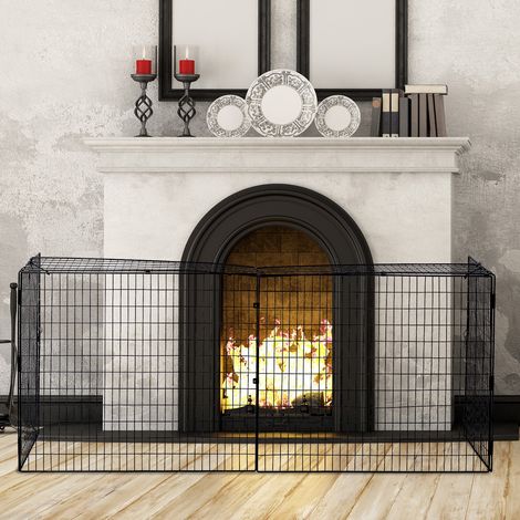 Salvachispas para Chimenea con Longitud Ajustable 81,5-160x44x68 cm Protector de Chimenea con Alambre de Metal Negro (1/5)