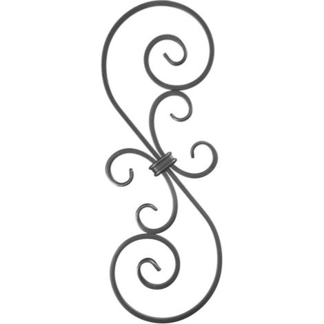 Riccio decorativo - Altezza 380mm larghezza 135 mm Ferro piatto liscio sezione 12x6mm - Ferro battuto - Saldatura