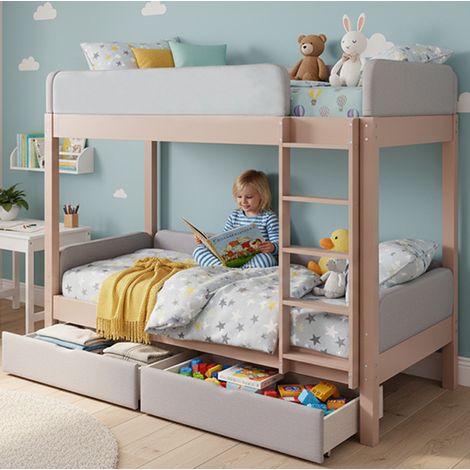 letto contenitore 90x200 scala sicura grigio HAVRYA (1/5)