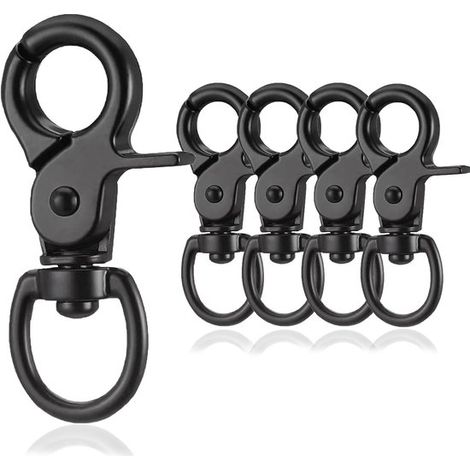 5 ganchos mosquetón giratorios，Gancho mosquetón para tijeras，Gancho con clip para perros，Mosquetón giratorio para llavero para perros pequeños (1/5)