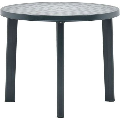 Table de jardin ronde plastique vert Assoa (1/3)