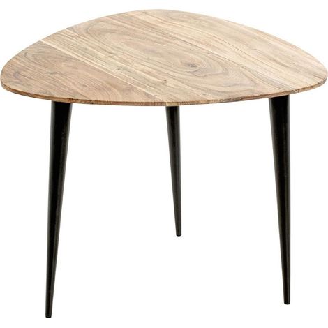 Table Basse Design en Bois "Ciotat" 55cm Naturel & Noir (1/4)