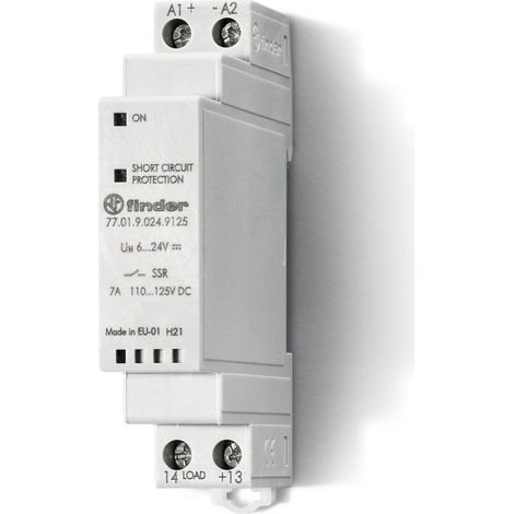 Relais statique modulaire 1NO 7A 24V DC FINDER 770190249125PAS