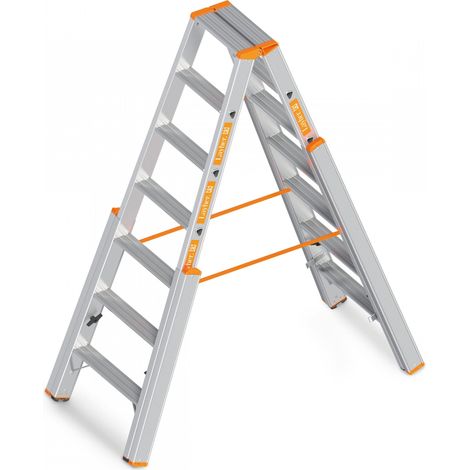 Layher Topic 1062 Treppenstehleiter mit 7 Stufen 3,20m AH (1/4)