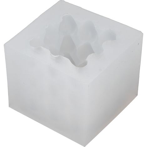 Moule en silicone alimentaire en forme de cube en forme de cœur 3D pour bougies d'aromathérapie, idéal pour les mariages et anniversaires. (1/5)