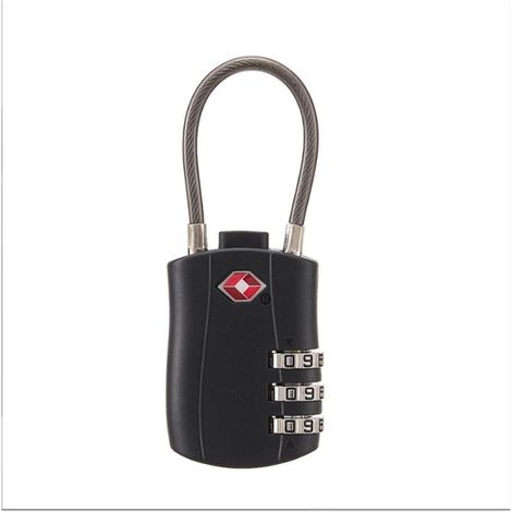 (Noir) Lot de 2 Cadenas TSA, Cadenas Valises avec Câble Souple pour Voyage, Cadenas à code TSA pour Valises, Bagages, Sacs de Voyage, de Sport (1/4)