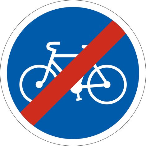 Panneau Fin d’Obligation B40 - Obligation fin de piste ou bande obligatoire pour cycle - Gamme ECOLIGN - Classe 1 450 mm (1/5)