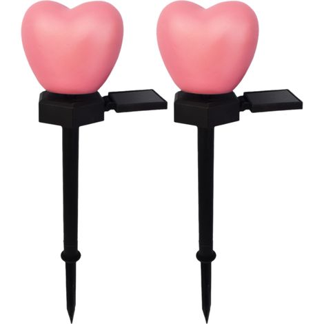 Lampes solaires LED en forme de cœur pour jardin, à piquer, blanc chaud, étanches, pour mariages et fêtes, éclairage paysager, allumage/extinction automatique, lampe décorative pour la Saint-Valentin (1/5)