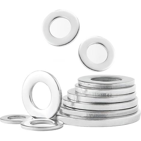 20 Pièces Rondelles Plates Rondes, M6 x 12mm Joint Torique Rondelles Metal pour L'étanchéité des Vis, Boulons, Argent
