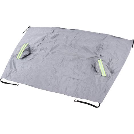 Housse anti-neige pare-brise avec bandes réfléchissantes, grise, imperméable, toutes saisons, protection contre le vent et la neige, demi-housse universelle (1/5)