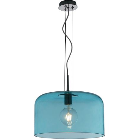"Sospensione GIBUS in vetro blu 40 cm."