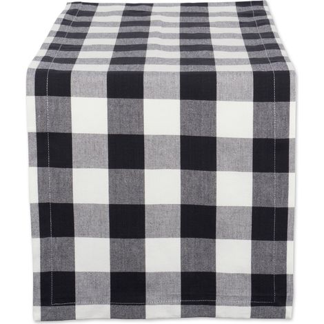 Chemin de Table Classique Farmhouse 35,6 x 182,9 cm, Noir et Blanc (1/5)