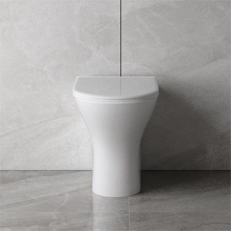 Acezanble White Back To Wall Modern Bathroom Round Ceramic Toilet Soft Close Seat WC BTW Pan (1/5)
