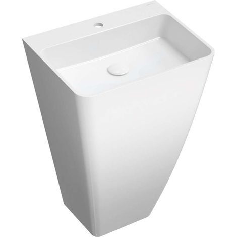 OMNIRES Parma M+ - Lavabo freestanding 55x43 cm, senza troppopieno, foro per miscelatore, bianco PARMAUWBP (1/3)