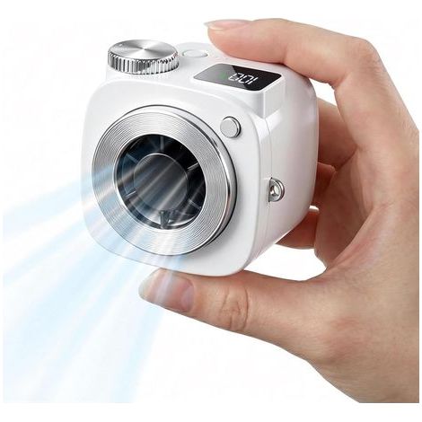Mini ventilateur tour de cou rechargeable 199 vitesses, batterie longue durée-Blanc (1/5)