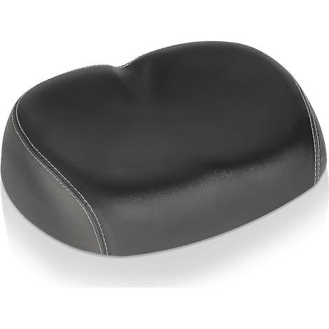 Selle de vélo rembourrée, sans bec, large et confortable, avec suspension à double arche, pour route/VTT/football. Coussin de selle de rechange sans pression, en PU, large et confortable, pour vélo de (1/5)