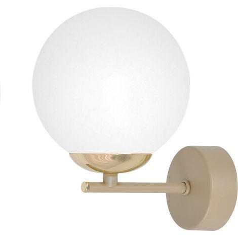Applique moderna beige sfera vetro opale E14 10W Kaja (1/5)