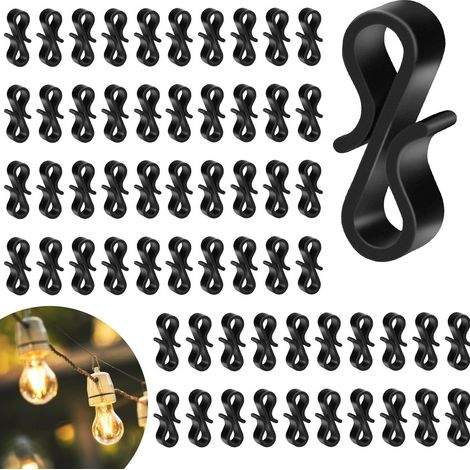 120 fixations noires et 120 crochets en forme de 8, spécialement conçus pour le rangement et la décoration des câbles électriques en (1/4)