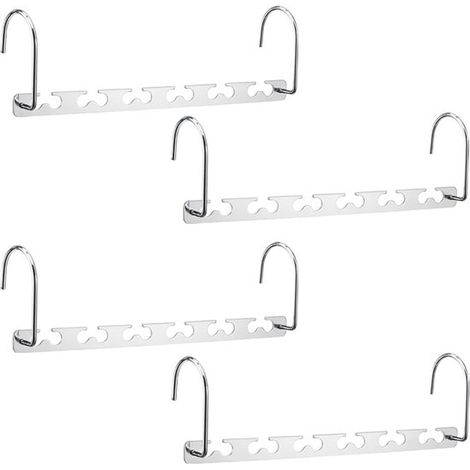 4-teiliger Wäscheständer mit Wäscheklammern, Gardinenhaken, rutschfester Oberfläche und drehbarem Design für drinnen und draußen (silberfarben) (1/5)